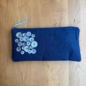 Navy Hemp Hand Clutch